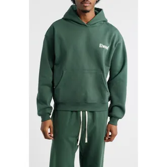 Elwood Trademark Logo Heavyweight Hoodie in Emerald at Nordstrom, Size X-Small