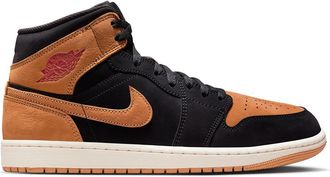 Nike Jordan MENS AIR JORDAN 1 MID SE_BLACK/FLAX-VARSITY RED-SAIL