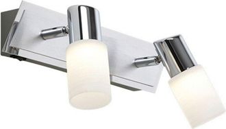 Trio Clapton Foco 2 Spot Led Cromo Y Cristal Blanco L36 Cm Lighting