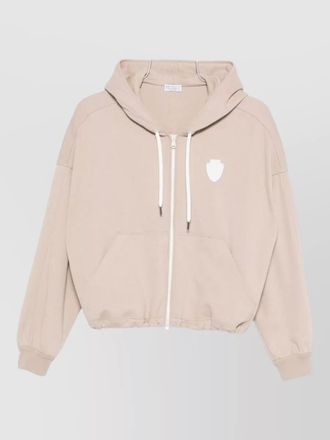 Brunello Cucinelli cotton logo-patch zip hoodie