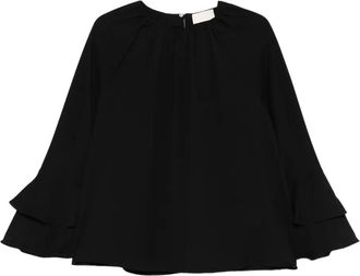 iBlues Marin ruffled blouse - Zwart