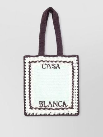 Casablanca logo crochet tote bag dual handles