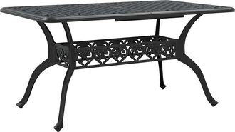 vidaXL Mesa De Jard&iacute;n Aluminio Fundido Negro 150x90x72 Cm Vidaxl
