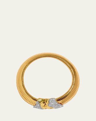 Alexis Bittar Solanales Gold Tubogas Collar Necklace