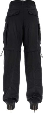 Balenciaga Womens Cotton Knife Cargo Pants Black