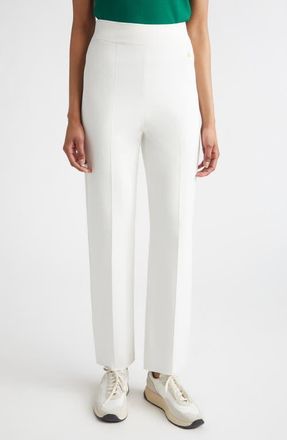 St. John Dani Santa Roma Knit Pants in Bright White at Nordstrom, Size Medium