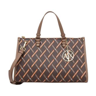 A|X Armani Exchange Gynger Shopper - Dames - Tassen - Bruin - Maat: ONE Size Leer
