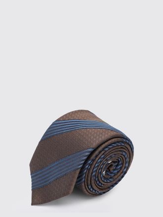 Ferragamo Gancini Tie in Pure Silk with a Striped Jacquard Pattern