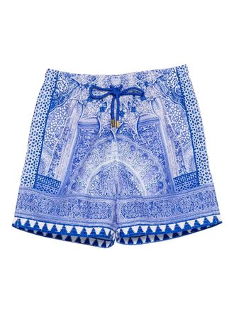 Camilla The Bosphorous midi boardshort met elastische taille - Blauw