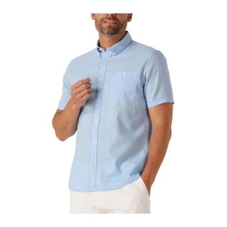 Matinique Casual Shirt voor Mannen Lente/Zomer - Heren - Korte mouwen Overhemden - Blauw - M - Overhemden