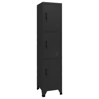 vidaXL Armadietto Con Serratura Nero 38x45x180 Cm In Acciaio - Vidaxl
