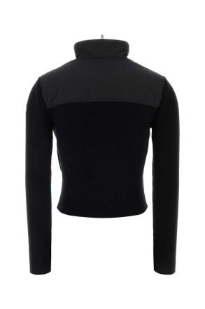 Moncler Womens Hybrid Cotton-Polyester Jacket Black Exterior