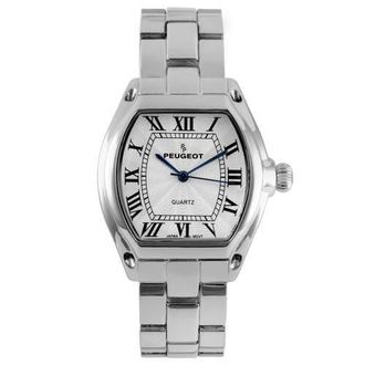 Peugeot Status Roman Numeral Barrel Bracelet Watch- 36x33MM in Silver at Nordstrom