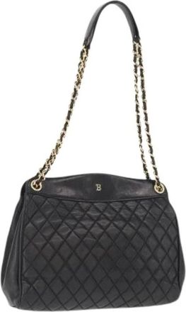Bally Pre-owned Shoulder Bags, female, Black, Size: ONE SIZE Pre-owned Leather Shoulder Bag