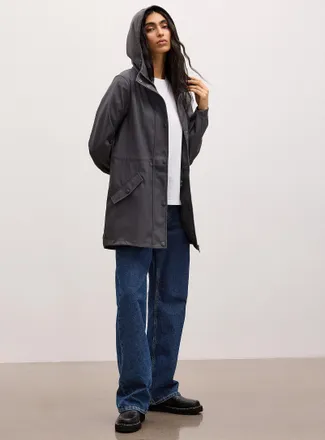 Vero Moda Womens Adjustable-waist coated raincoat