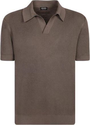 Ermenegildo Zegna Polo Shirts, male, Beige, Size: XL Polo Shirts