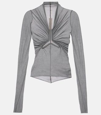 Rick Owens Cutout gathered cotton top