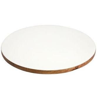 Gibson Home 14 Inch Wood Lazy Susan Serving Board in White at Nordstrom
