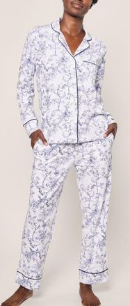 Petite Plume Luxe Pima Cotton Pajamas in Fields Of Provnece at Nordstrom, Size X-Large