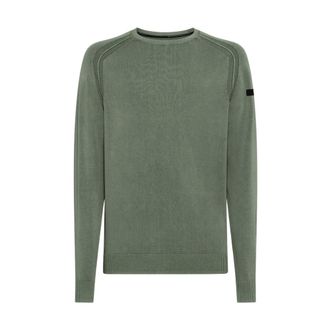 Roberto Ricci Design Round-neck Knitwear, male, Green, Size: 2XL Techno Wash Round 14 Knit