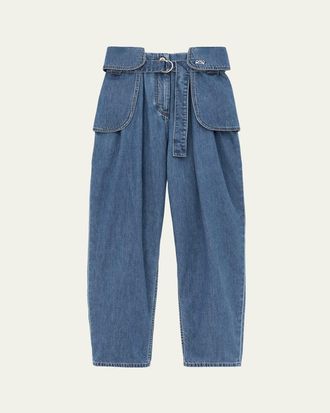 Loewe Belted Barrel-Leg Cargo Jeans