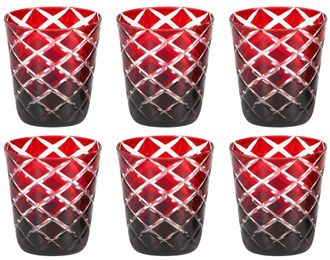 Edzard Premium Kristallgl&auml;ser Dio im 6er-Set 230 ml, aus handgeschliffenem Glas, Rubinrot