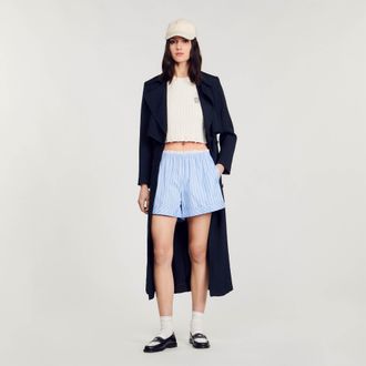 Sandro Wide-leg cotton shorts