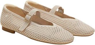 Vivaia Margot Mary-Jane Square-Toe Ballet Flats in Almond Mesh at Nordstrom, Size 6.5