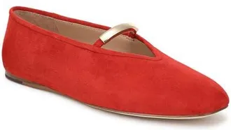 Favorite Daughter Maddie Mary Jane Ballet Flat in Poppy Suede at Nordstrom, Size 6.5