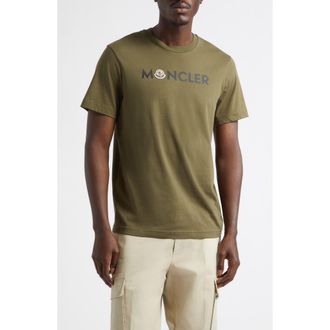 Moncler Logo Patch Graphic T-Shirt in Olive Night at Nordstrom, Size Xxx-Large