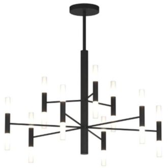 Top-Light Lampadario moderno top light space 1226 80 g9 led metallo acrilico, finitura metallo nero