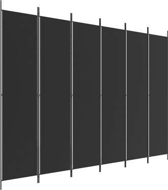 vidaXL Biombo Divisor De 6 Paneles De Tela Negro 300x220 Cm Vidaxl