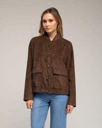 Tantra Su&egrave;de-look jasje met drukknoopsluiting, klepzakken aan de voorkant en een rimpeling in de taille