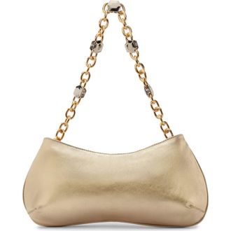 Arezzo Small Luna Baguette Leather Shoulder Bag in Platino at Nordstrom