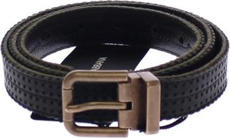 Dolce & Gabbana Elegante blauwe leren-katoenen riem - Heren - Riemen - Blauw - ONE Size - Katoen - Accessoires