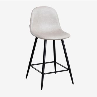 Sklum Sklum - Pack De 2 Taburetes Altos En Polipiel Glamm Gris Topo Claro Negro