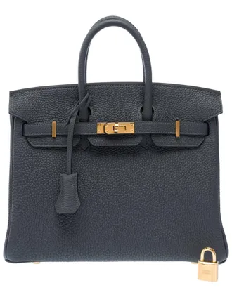 Herm&egrave;s Grey Leather Birkin 25 Handbag (Authentic Pre-Loved)