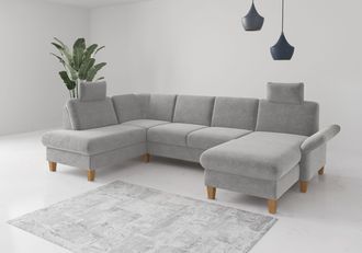 HOME AFFAIRE Wohnlandschaft »Rochelle, U-Form« optional mit Armteilverstellung, mit Bettfunktion & Bettkasten