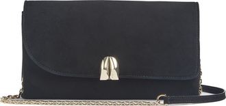 L.k. Bennett Aria Curve Flap Leather Clutch in Black at Nordstrom