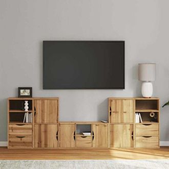 vidaXL Vidaxl - Muebles De Tv 5 Uds. Con Almacenaje odda Madera Maciza Pino