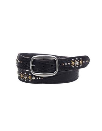 OLD TREND Legend Genuine Leather Bold Studded Statement Belt in Black at Nordstrom, Size Medium