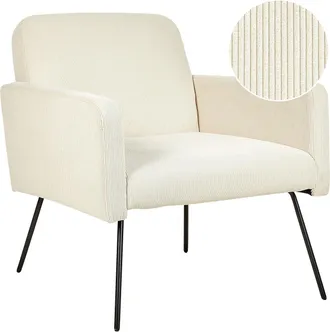 Beliani Beliani - Sill&oacute;n Retro Moderno De Pana Con Patas De Metal Negras Delgadas Sala De Estar Dormitorio Beige Claro Narken