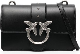 Pinko mini Love One crossbody bag - women - Calf Leather/Silk - One Size - Black
