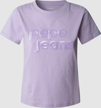 Pepe Jeans London T-Shirt »ARIA« mit Ton-in-Ton Paillettenbesatz