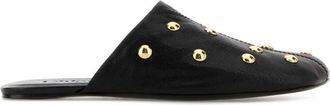 Chlo&eacute; Black Leather Slippers