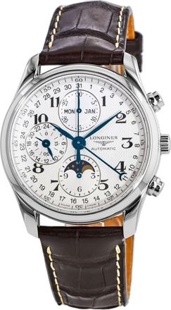Longines Master Collection Moonphase 40mm Chronograph Leather Strap Mens Watch L2.673.4.78.3