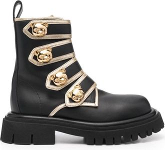 Moschino side-buckle ankle boots - women - Rubber/Leather/Calf Leather - 35 - Black