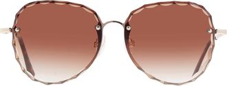 Frye Brown Oval Ladies Sunglasses 10260423.COM GLDBRN