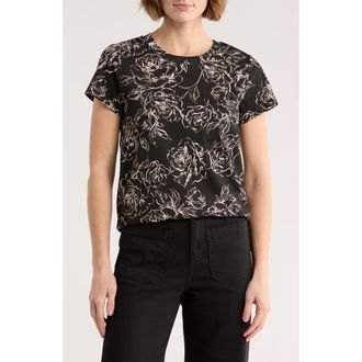 Sanctuary One Pocket T-Shirt in Wild Roses Black at Nordstrom Rack, Size X-Large