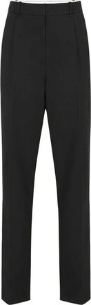 Elisabetta Franchi Broek van gabardine stof - Dames - Wijde Broeken - Zwart - XS - Wol - Broeken